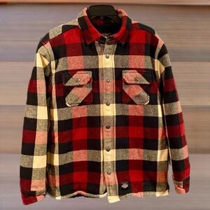 Harley Davidson Men's Plaid Sherpa Lined Shirt Jacket Medium READ